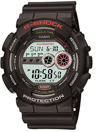 Casio Unisex Watch in Black Resin with LCD Display and Auto LED Light - Shock and Water Resistant