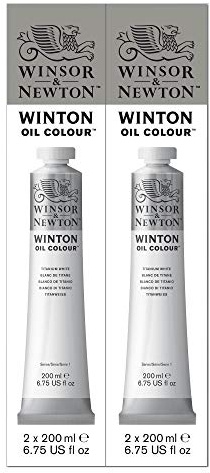 Winsor & Newton, colore ad olio Winton, confezione doppia da 200 ml, bianco titanio