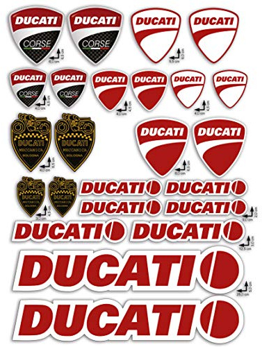 Stickers KIT stickers DUCATI CORSE badge panneau entier 24 pièces moteur casque MOTO offre …
