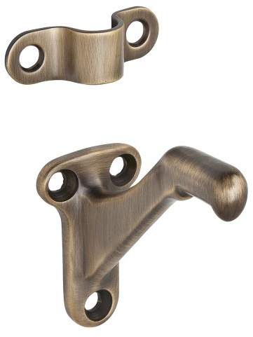 SCHLAGE 059A5 Sp Handrail Bracket, 2-1/4 in L X 1-3/8 in W, Aluminum, Antique, Brass, 1 Pack