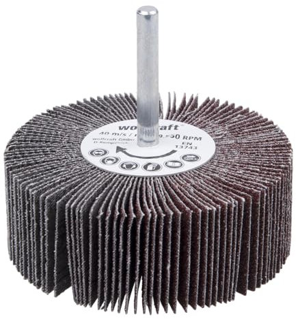 wolfcraft 2033000 Roue abrasifs à lamelle T 6 mm Grain 60 Diamètre 80 x 30 mm