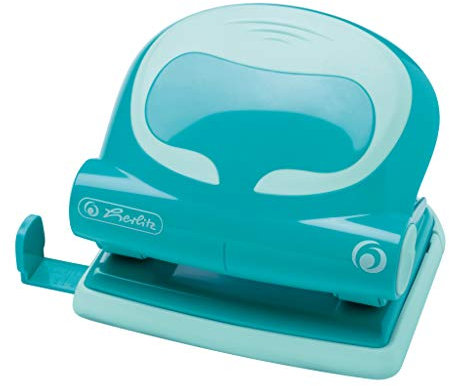 Herlitz 50025381 Bürolocher 2,0mm, Ergonomie, caribbean turquoise, 1 Stück