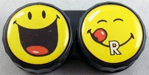 Smiley World Flat Contact Lens Storage Cases - Huge Selection Available (Black Smile)