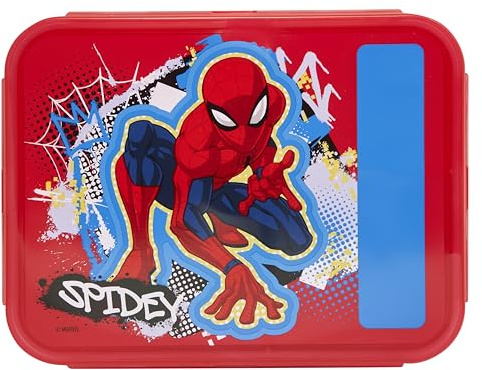Marvel Spider-Man Street - Lonchera de plástico, color rojo