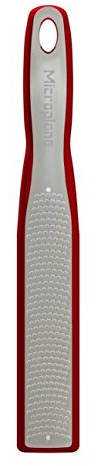 Microplane Elite Series Lemon Zester Tool with Measuring Cup Catcher - Red