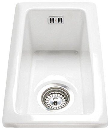RAK Ceramics Gourmet Sink 7 Inset/Undermount 0.5 Bowl White Ceramic Kitchen Sink