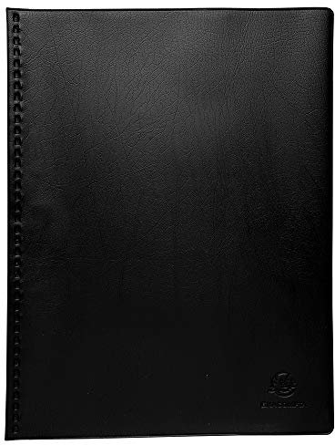 Exacompta 88521E VEGA Sichtmappe (weichem Deckel, PP 300µ, blickdicht, DIN A4) 50 Hüllen schwarz