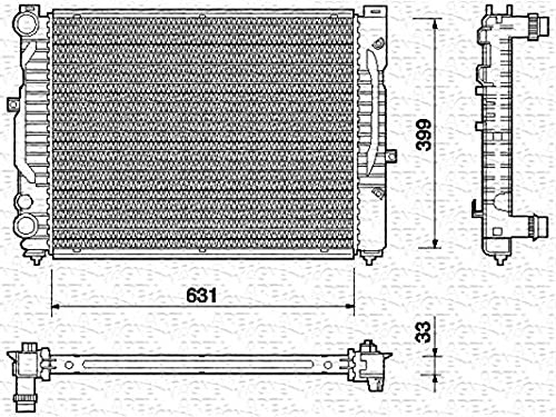 MAGNETI MARELLI Radiatore, Raffreddamento motore 350213712000 | Compatibile con: AUDI A4 B5, A4 B5 Avant, A6 C5, A6 C5 Avant, SKODA SUPERB I, VW PASSAT B3/B4, PASSAT B5, PASSAT B5 Variant