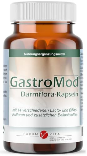 GastroMod Darmflora Kapseln - Probiotika für Darmkur und Darmsanierung - Breitband Darmbakterien + Inulin *Experte für Darmgesundheit seit 25 Jahren | 45 Kapseln