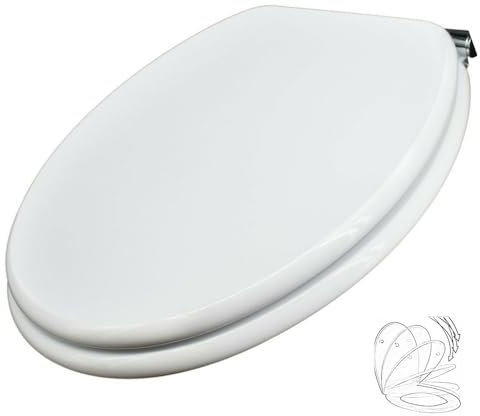 Schläfer 4655101 | Tavoletta Copriwater Soft Close Universale con Chiusura Ammortizzata, Sedile Wc in Legno Bianco, Cerniere Regolabili in Ottone, Chiusura Silenziosa