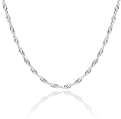 1mm thick solid sterling silver 925 Italian SINGAPORE ROPE twisted curb link chain necklace chocker bracelet anklet with spring ring clasp