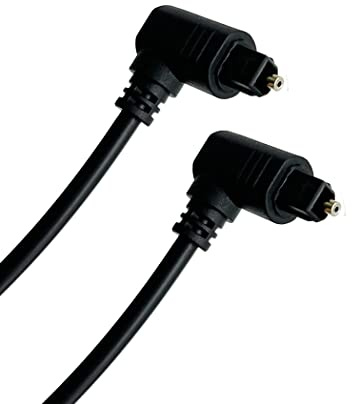 MMNNE Dual Angled 90 Degree Digital Optical Audio Toslink Cable,Slim Digital Audio Optical Cable for Sound Bar, TV, PS4, Xbox, Home Theater - 3.3 Feet (1Meters) OD:4.0