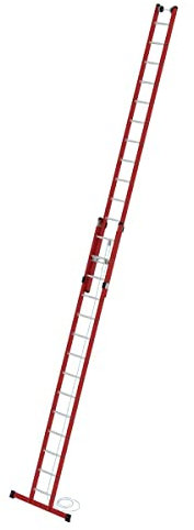 Kunststoff-Schiebe- u. Seilzugleiter mit Standtraverse 2 x 14 Sprossen Arbeitshöhe bis ca. 8,40 m