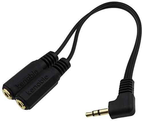 kenable 3.5mm Right Angle Stereo Jack Audio Splitter Adapter Cable Lead 20cm