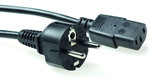 ACT Kaltgerätekabel 1.5m, C13 Kabel, PC Stromkabel, CEE 7/7 Schutzkontakt auf C13 3 Pin – AK5014 Schwarz