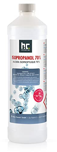 Höfer Chemie 6 x 1L Isopropanol 70% – Isopropylalkohol zum Reinigen und Entfetten von Glas, Displays, Brillen, Schallplatten und Whiteboards – IPA 70 Industriealkohol im praktischen Kanister