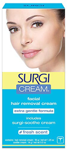 Surgi Hair Removal Cream for Women - Gentle Formula - Face and Sensitive Skin (28 ml) with Surgi Soothe Cream
