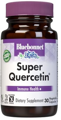 Bluebonnet Nutrition Super Quercetin Vegetable Capsules, Vitamin C Formula, Best for Seasonal & Immune Support, Non GMO, Gluten Free, Soy Free, Milk Free, Kosher, 30 Vegetable Capsules