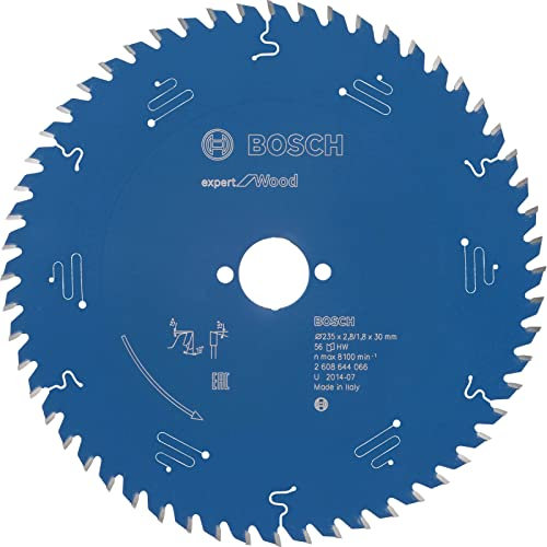 Bosch Accessories Professional 1x Kreissägeblatt Expert for Wood (Holz, Sägeblatt Ø 235 x 30 x 2,8 mm, 56 Zähne, Zubehör Kreissäge)