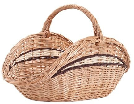 e-wicker24 Alles aus Weide Cesta Portalegna da Interno in Vimini Porta Legna da Interni Fatto a Mano Cesta in Vimini per Legno Cestino per tronchi Ceste per Legna da Interno