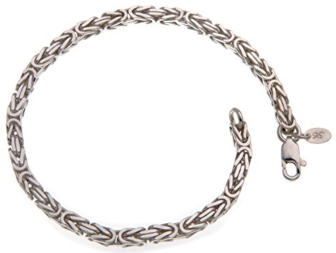 Silberketten-Store Königsarmband 925 Silber Herren 3,5 mm Stärke | Männer Silberarmband mit Karabiner Verschluss | Armkette Herren vierkant hochglanz