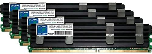 16GB (4 x 4GB) DDR2 667MHz PC2-5300 240-PIN ECC Fully BUFFERED (FBDIMM) Memoria RAM Kit para Mac Pro (ORIGINAL/2006)