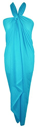 World of Shawls 100% Cotton Plain Sarong (Turquoise)