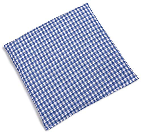 Cojín de semillas de uva, 24 x 24 cm, color azul y blanco