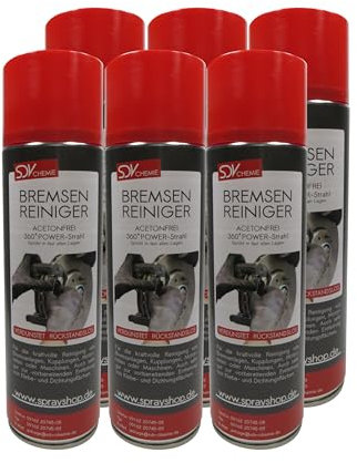 SDV Chemie Bremsenreiniger Spray 6X 500 ml Power Brake Cleaner 360° Ventil Teilereiniger