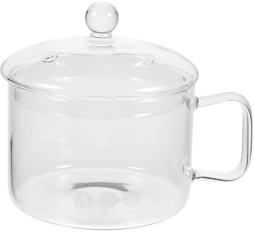 DOITOOL Glass Saucepan with Cover 50oz/1500ml Heat Resistant Clear Glass Simmer Pot for Stove Potpourri, Clear Cooking Pot Cookware Set with Lid for Potpourri Noodle Pasta Baby Food Soup Milk