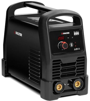 Solter Equipo Inverter de Soldadura DIRT 200A Tecnología TIG/MMA Lift-Arc y Arc-Sense Regulación Digital Precisa Compatible con Electrodos de Aluminio y Generadores Eléctricos
