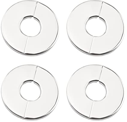 INCREWAY Wall Split Flange, 4pcs Stainless Steel Round Escutcheon Plate Split Flange Replacement and Repair Kit for 24mm Diameter Pipe