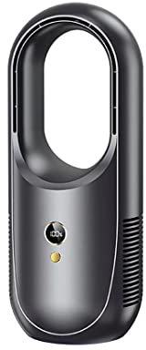 Ventilador de mesa USB, ventiladores de torre domésticos con 6 velocidades, ventilador vertical sin aspas con pantalla LED, con batería de 4000 mAh, ventilador personal portátil de bajo ruido