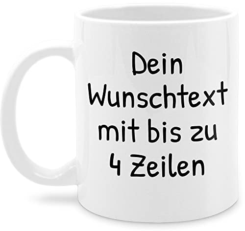 Tasse Tassen 325ml - Aufdruck selbst gestalten - Wunschdruck Text Namen I Eigener Custom Text - 325 ml - Weiß - personalized cup with name paartassen wunschtext trinkgeld glühweintassen