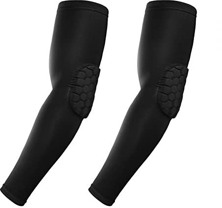 DONGKER Manguito de compresión, mangas de compresión antideslizantes, brazos deportivos con almohadillas de panal para voleibol, fútbol, béisbol, ciclismo