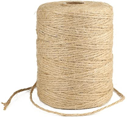 Anwyll 656Feet Twine String - 2MM Thick Brown Natural Jute Twine String Heavy Duty Industrial Packing Materials String for Crafts Gardening Gift Wrapping Balloon Halloween Thanksgiving Christmas Decor