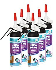 Metylan Struktur Acryl Wand und Decke, dehnfäige Dichtmasse für Anschlussfugen, mit easy pulse System für direkten Gebrauch ohne Katuschen Pistole, altweiss, 6x100ml