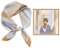 GIMIRO Schal aus imitierter Seide [53 x 53cm] Quadratische Schals Seidenschal Weiß-Rosegold-Blau Modernes Design Elegantes Muster(Khaki-Mysterious Lady)