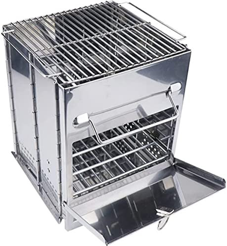 Barbecue à gaz Barbecue pliable Barbecue à charbon de bois portable Poignée pliable Barbecue argenté Camping Grill de cuisson en plein air (Stor A)