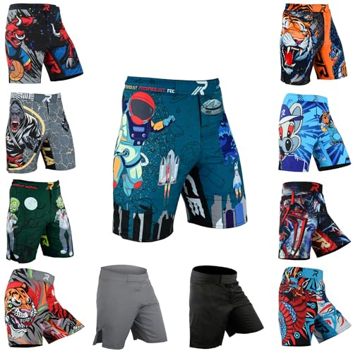 Roar Kids Mixed Martial Arts MMA Shorts BJJ Cross Training Gym Boxing Grappling Kickboxing Muay Thai Workout Shorts (US, Alpha, Large, Regular, Space)