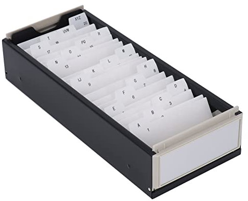 Visitenkartenhalter, Eine Bis Z-Kartei Ausziehbare Visitenkartenbox Mit Durchsichtigem Deckel Zur Aufbewahrung von Bis zu 800 Karten, Karteikarten-Aktenhalter-Organizer(Schwarz)
