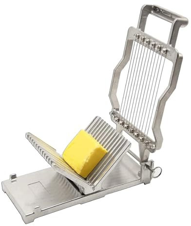 Commercial Cheese Cutter with 1cm & 2cm Stainless Steel Wire Cheese Butter Cutter Blade, Aluminum Alloy Cheese Slicer Cutting Board Machine Kitchen Cooking Baking Tool