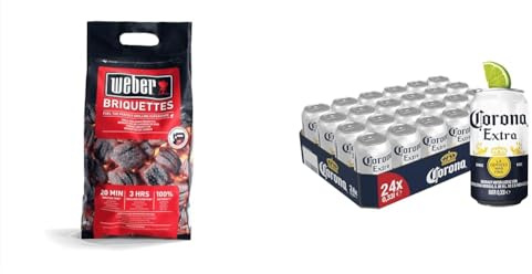 Weber 17590 Briketts (4 kg) und Corona Extra Dosenbier (24 X 0.33 l)