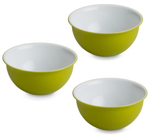 omada Design 3 x antibakterielle Schüsseln, 1,5 l, aus Kunststoff, bruchsicher, spülmaschinenfest, Linie Sanaliving