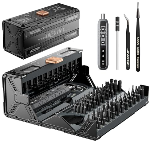JAKEMY Mini Electric Screwdriver Set with 3 Torque,Cordless USB C Charging 180 in 1 with 160 Magnetic bits Precision Screwdriver for Laptop, Phone, Computer, Watch Christmas for Men