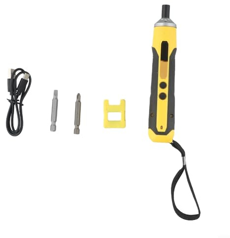 HEBEOT Juego de destornilladores eléctricos inalámbricos de 6,8 V, herramienta eléctrica, combinación doméstica, batería recargable, mini taladro magnético, 162 x 30 x 10 mm (A)