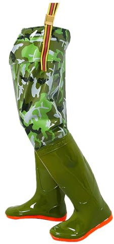 Wathose Grüne Hüftstiefel In Camouflage-Optik, Strapazierfähige Hüftstiefel Für Herren, Die Sich Nicht Leicht Verformen, Für Waten Im Sandabbau-Teich(43 EU)