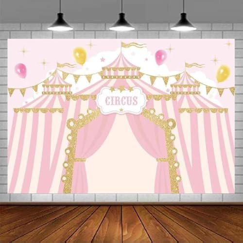 Cirque Photographie Toile de Fond carrousel chapiteau Tente Fond Fille Anniversaire fête Dessert gâteau décor de Table