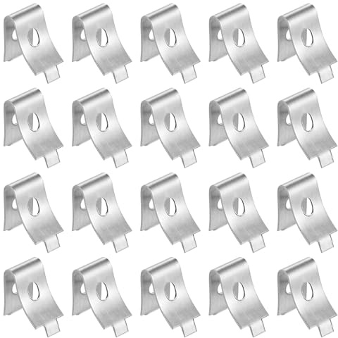 sourcing map 20 Pcs Shelf Bracket Clips, Cabinet Shelf Clips Shelving Clips, Adjustable Shelf Brackets Shelf Support Clips for Kitchen Shelving Wire Rack, Metal Alloy Silver