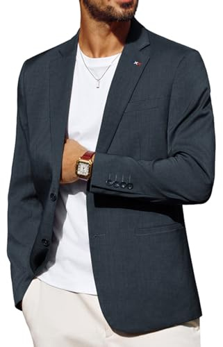 PJ PAUL JONES Veste de blazer sport moderne pour homme coupe droite avec 2 boutons, bleu foncé, XL